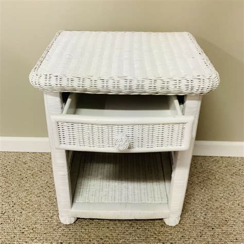 white wicker nightstands